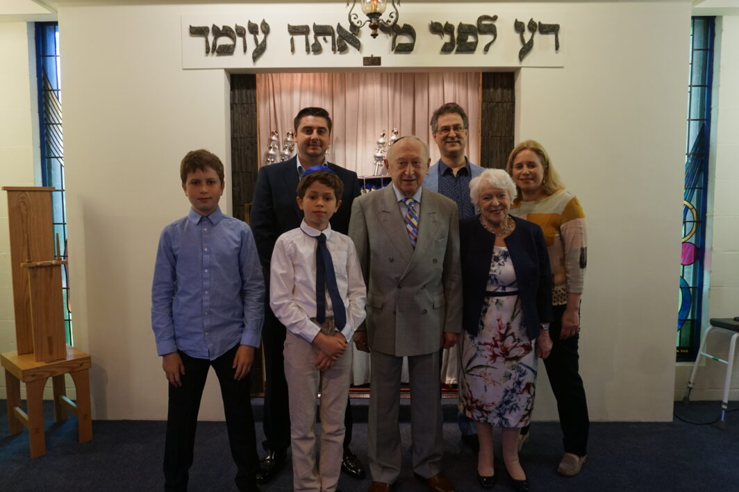 Jeff Corne with his family at NLS on his second barmitzvah