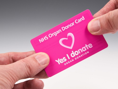 Organ donation card