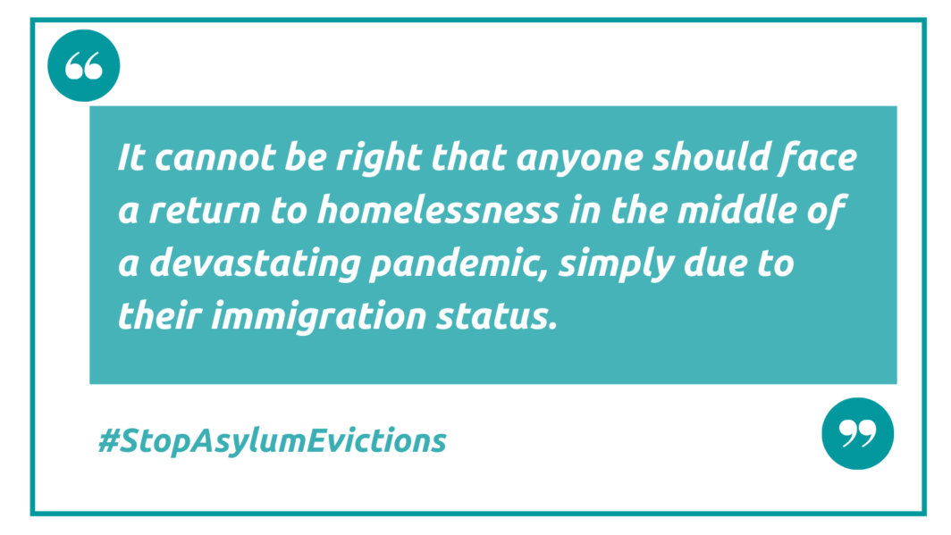 Halt asylum evictions letter and quote