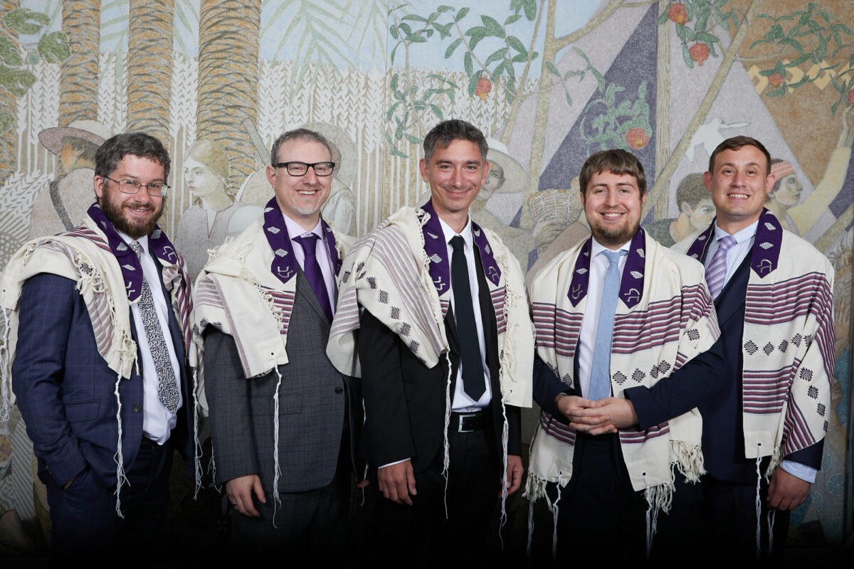 Rabbis Anthony Lazarus Magrill, David Yehuda Stern, Mathias Elasri, Gabriel Kanter-Webber and Lev Taylor