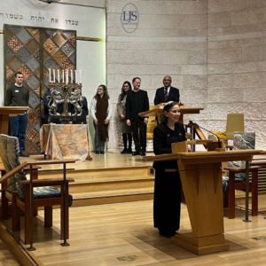 Rabbi Alexandra Wright addresses guests