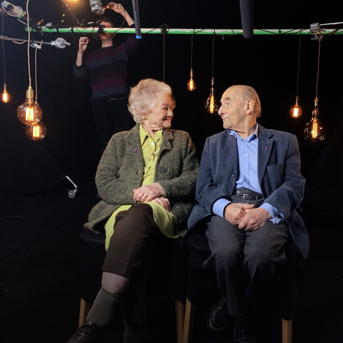 Ann and Bob at a recording for Holocaust Learning UK