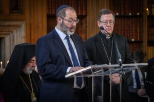 Rabbi Josh Levy leads prayer at the CCJ HMD event in Lambeth Palace